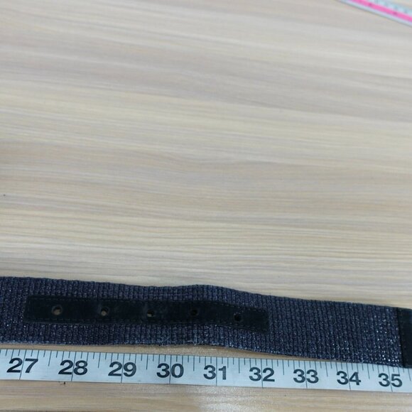 VINTAGE Old Belt Mens Size 30 Black Leather Buckle 90s Designer RENE LEZARD - Picture 11 of 14